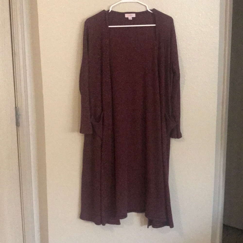 Lularoe Sarah Maroon Cardigan Size Large